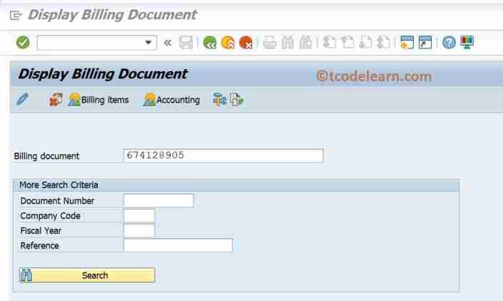 VF03 Tcode In SAP - Display Billing Document